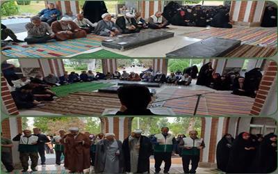 دعای پیروزی از دل سیمرغ؛ ندای توسل خادمیاران رضوی در جوار شهیدان برای شکست اسرائیل غاصب